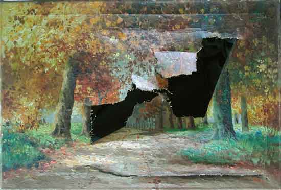 Schilderij met scheur